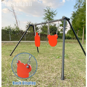 ZEUTSPEKA- (2 Pcs) 1/2" Thick 6" and 7" x 12" AR500 Steel Targets for Shooting - Including Bolts and Metal Target Chains, Perfect for Target Practice Shooting, AR500 Shooting Gong Combo Targets