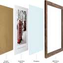 16x20 Picture Frame, Set of 2 Picture Frames Plexiglass and Composite Wooden Rustic Rounded Corners Poster Frame for Wall Mount with Hanging Hardware(Brown)