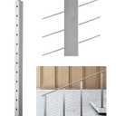 VEVOR Stair Cable Railing Post, 12 30 Pre-Drilled Holes, 42x2x2 Inches Stainless Steel Cable Railing System Kit for Indoor Outdoor Deck Balcony, 1 Pack, Silver, Product ID 1JZLGZXYS1062TLWC001V0