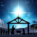 8x6FTChristmas Backdrop Nativity Scene Backdrop Nativity Banner Christmas Party Decoration F229
