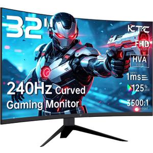 KTC 32 inch 240Hz Curved Gaming Monitor, 1080P Curved Monitor 1ms, H32S17F