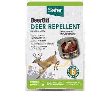 Safer 5962 Deer-Off Deer Repellent Stations - 6 Waterproof Deer Repelling Stakes for Gardens and Lawns - All Season Protection (4.23 Oz.)