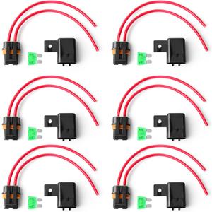 Newdeli Waterproof Inline Fuse Holder 12V with Cover 6 Pack - Automotive/Marine/Vehicle Weatherproof ATO/ATC Blade Fuse Holder 12AWG 30A Protecting Circuits and Electrical Equipment