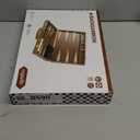 ropoda Sapele Wood Backgammon Board Game Set (15 Inches) for Adults and Kids - Classic Board Strategy Game - Portable and Travel Backgammon Set with Wooden Playing Pieces and Accessories