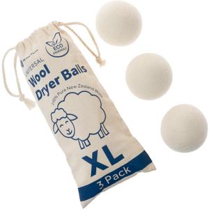 GE Appliances Wool Dryer Balls, XL Reusable Natural Fabric Softener Made of 100% Pure New Zealand Wool, Set of 3 GE Appliances Wool Dryer Balls, XL Reusable Natural Fabric Softener Made of 100% Pure New Zealand Wool, Set of 3