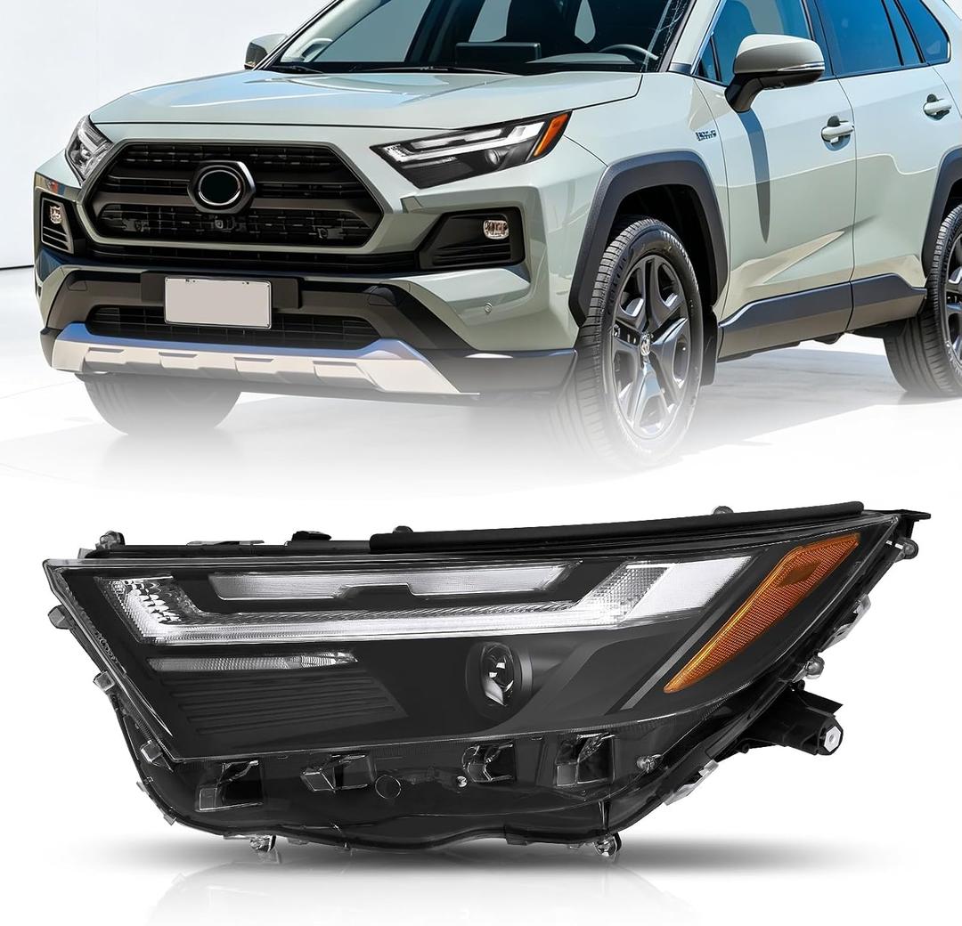 JFN Headlight Compatible with 2022-2025 Toyota RAV4 XSE/SE/Hybrid 81150-0R360 W/Bulbs HIGH(Driver Side)