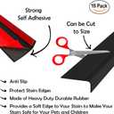 Rubber Bond Stair Edge Protector (Pack of 15) 36x2x1 inch Anti-Slip Stair Corner Trim Rubber Strips - Waterproof Self-Adhesive Staircases for Outdoor & Indoor Uses | Protect Kids & Pets - Black
