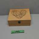EXISTING Wooden Memory Keepsake Box, Floral Heart Engraved Large Keepsake Boxes with Lids, Memory Box Keepsakes Gift for Anniversary, Wedding, Memory, Birthday, Valentines Day, for Office or Home (9.8"L x 7.8"W x 4.1"H, Khaki)