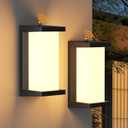 2 Pack Dusk to Dawn Outdoor Wall Lamp Porch Lights,3 Color Modern Exterior Lighting Fixtures,Outdoor Waterproof for Front Porch Light,LED Wall Mount Sensor Outside Lights for House,Garage,Yard