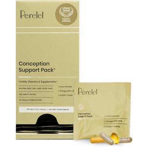 Perelel Conception Support Pack, Prenatal Multivitamin with DHA Omega 3, COQ10 & Folate, Supports Fertility Wellness for Women, Soy & Gluten Free, Non GMO, 30 Daily Pill Packs