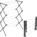 Honey-Can-Do 6-Tier Collapsible Clothes Drying Rack, 30", White | Accordion frame opens to 6 tiers with 24 ft of drying space, then folds flat to 3 in. Rust-resistant coated steel.