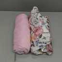 AMROSE 2 Pack Microfleece Crib Sheets, 28'' X 52'' Flannel Fleece Crib Fitted Sheets for Crib and Toddler Mattress Pad, Soft Comfy Warm Crib Sheets for Girls, Floral