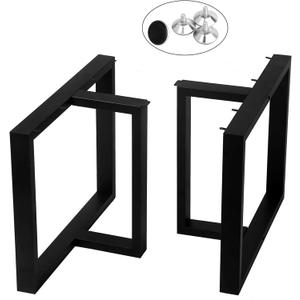TIEOU 28 Inch Metal Table Legs Heavy Duty T Shape Metal Desk Legs Set of 2 Industrial Black Table Legs,Modern (28" H X35''W)
