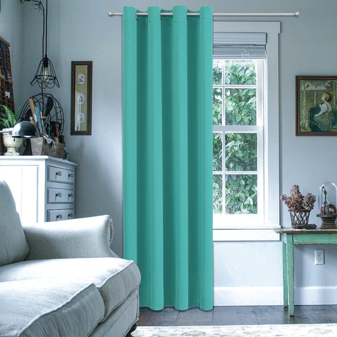 ChrisDowa Blackout Curtains 108 Inches Long for Living Room, Grommet Thermal Insulated Room Darkening Curtains for Bedroom (1 Panel Set, Teal, 52W x 108L)