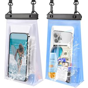 2 Pack Large Waterproof Phone Pouch, IPX8 Double Sealing Floating Waterproof Bag for iPhone 17 16 15 14 Pro Max Sumsang S25 S24 Google All Devices