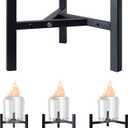 Adjustable Tabletop Fire Pit Stand for Mesa XL, Fire Pit Accessory Fit for Fire Pits, Metal Fireplace Tool with Anti-Slip Pads, Portable Camping Stand, Black