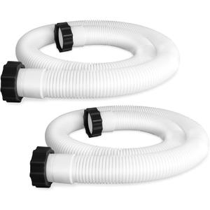 2 Pcs Pool Hoses for Above Ground Pools 1 1/2 Inch Diameter 59" Long Pool Pump Hose Replacement Filter Pump Hose Accessories (White)