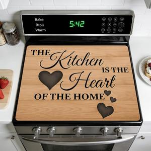 Stove Top Cover for Electric Stoves: All-in-One Heat-Resistant Protector Mat, Non-Slip Kitchen Counter Mat 28''x20'' (M4163)