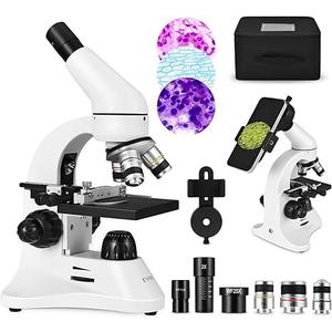 ESAKO 40-2000X Microscope for Kids Students Adults, with Mechanical Stage, Carry Bag & Slides Set Metal Body Microscope for Science Education School Laboratory