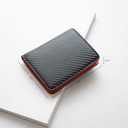 Alldaily RFID Credit Card Wallet for Men Small Bifold Front Pocket Wallet with 2 ID Windows (Black & Orange)