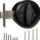 1 Pack Low Profile Door Knob for Space Saving, 2 3/8" Anti-Bump Flush Interior Door Handle for Narrow Spaces, Hidden Recessed Cup Flat Door Lock for RV, Closet and Tight Clearance(Black)