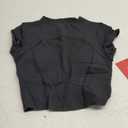 Workout Crop Tops for Women Yoga Short Sleeve Mild Support Slim Fit Cropped Athletic Shirts Gym Tee Built in Bra (Small, Black)