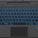Surface Pro Keyboard for Microsoft Surface Pro 11/10/9/8/X 13", 7 Color Backlits, Detachable Bluetooth Wireless Keyboard with Pen Storage, Ultra-Slim Rechargeable Type Cover with Multi-Touch Trackpad
