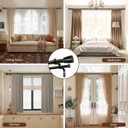 Heavy Duty Double Curtain Rod 32-48 Inch Length, 1 Inch Adjustable Matte Black Double Curtain Rod with Brackets, Long Double Curtain Rod for Windows Sliding Door (Black, 32-45", 1 PCS)