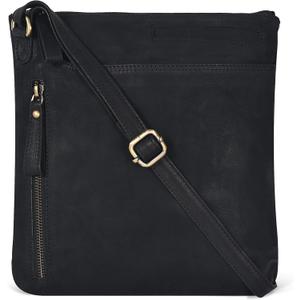 Leather Crossbody Bags for Women - Ladies Sling Handbags - Medium Cross body Purses Handbags - Purses For Women (Vintage Black)