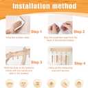 Premium Bamboo Measuring Cups and Spoons Rack, Measuring Cup Organizer Rack Suitable for Kitchen Hanging Cups and Spoons, Including Screw and Adhesive Mounting 2 pcs
