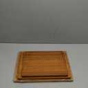SMIRLY Bamboo Wooden Cutting Boards, Wood Cutting Board for Kitchen, Set of 3 with Deep Juice Grooves, Ideal for Chopping Meat Vegetables, Charcuterie Cheese Serving Tray, Kitchen Gadgets
