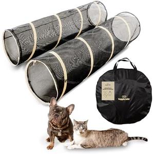 Large Portable Mesh Cube for Cats - Playpen and Cat Tunnel for Indoor Cats Provides Room to Romp, Play, and Sleep. Waterproof Base; Durable Enclosed Outdoor Pet Playpen with Ventilated Mesh Cube