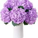 8pcs Lavender Fake Flowers Silk Hydrangea Artificial Flowers Bouquets Faux Hydrangea Stems for Home Table Centerpieces Wedding Party Decoration