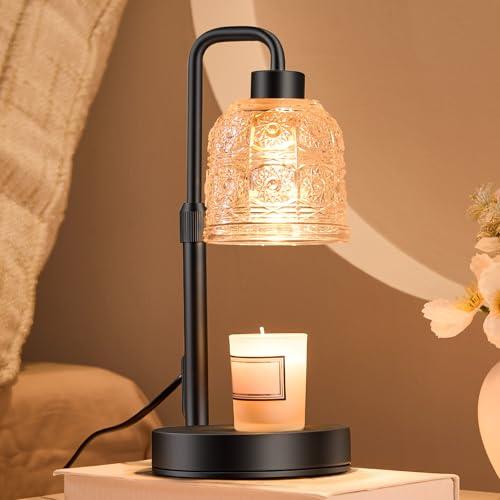 Candle Warmer Lamp with Timer Dimmer, Adjustable Height Wax Melt Warmer for Jar Candles, Housewarming Gift, Birthday Mother's Day Valentines Gifts for Women Mom Sister Wife Bedroom New Home Room Decor
