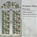 Frosted Glass Window Privacy Film Vintage Mandala, No Adhesive Static Bathroom Window Film Cling for Glass Window Door, Living Room, Pink Green Mandala Sticker 16.92"X47.24"