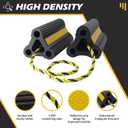 Wheel Chocks for RV Trailer Camper Trucks and Aircraft, Versatile Heavy Duty Rubber Wheel Chocks Block with 3 Reflective Strips, Tire Wheel Immobilizers & Chocks, [2pair/4pack with Rope]RV Accessories