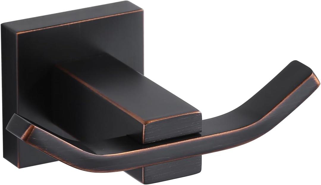 WOWOW Towel Hooks for Bathrooms Oiled Rubbed Bronze, SUS304 Stainless Steel Coat Hook, Bathroom Robe Towel Holder, Heavy Duty Robe Hooks, Bathroom Double Towel Hooks for Coats, sponges, Wall Mount WOWOW Towel Hooks for Bathrooms Oiled Rubbed Bronze, SUS304 Stainless Steel Coat Hook, Bathroom Robe Towel Holder, Heavy Duty Robe Hooks, Bathroom Double Towel Hooks for Coats, sponges, Wall Mount
