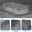 Stainless Steel Sink Drain Strainer Basket, Side Hanging Sink Strainer Colander Drain Basket, Kitchen Food Residue Waste Leftovers Vegetables Fruits Clean,10.63 x 4.72 x 1.77 inches