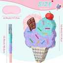 WERNNSAI Ice Cream Piata - Summer Ice Cream Party Decorations for Kids Girls Birthday Pink Piata Game Candyland Sweet Theme Party favors supplies with Bat Blindfold