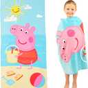 Franco Peppa Pig Kids Super Soft Lightweight 100% Recycled Bath/Pool/Beach Towel Made from Recycled Plastic Bottles, 58 in x 28 in, (100% Official Licensed Peppa Pig Product), Large