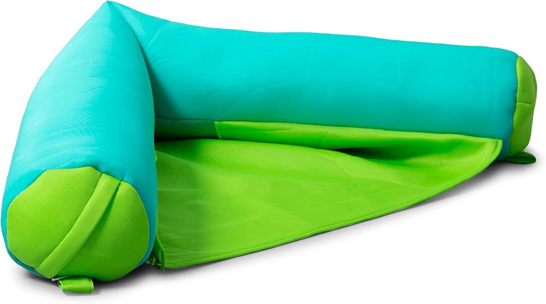 Big Joe Noodle Sling, No Inflation Needed, Pool Float with Armrests, Quick Draining Fabric, Cup Holder (Aqua Lime)