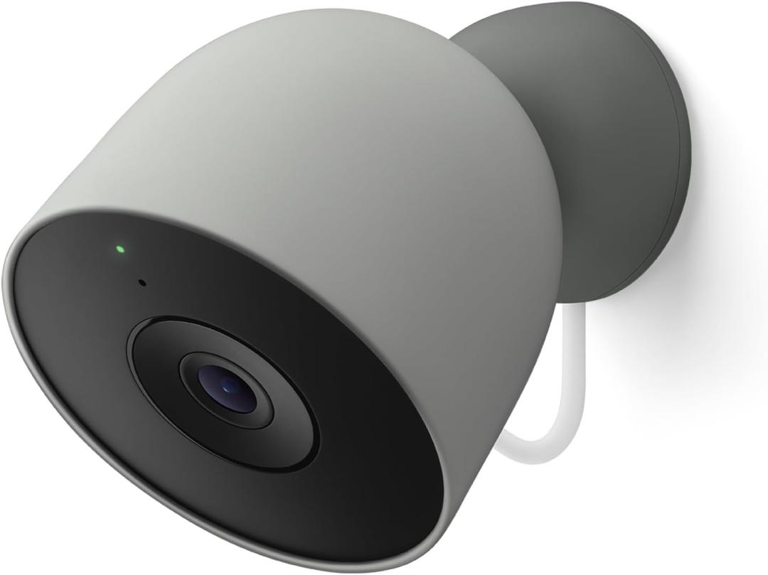 Google Nest Cam Outdoor (Wired, 2nd Gen) - Security Camera with 2K Video and Gemini, Night Vision, 2-Way Audio - Works with Google Home - 2025 Model - Hazel (1-pack)