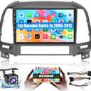 Roinvou for Hyundai Santa Fe 2006-2012 Android Car Radio Stereo 9 Inch Capacitive HD Touch Screen Mirror Link GPS Navigation Head Unit with WiFi Bluetooth USB FM RDS Steering Wheel Controls