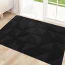 OLANLY Door Mats Indoor, Non-Slip, Absorbent, Dirt Resist, Entrance Washable Mat, Low-Profile Inside Entry Doormat for Entryway (36x24 inches, Black) (36" x 24")