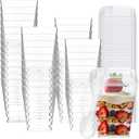 Mini Dessert Cups with Spoons and Lids, 5 Oz Square Mini Clear Parfait Cups, Shooters Cups for Party, Clear Yogurt Parfait Cups for Pudding, Fruit, Mousse, Snacks & Appetizers