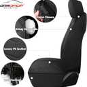 CAROMOP Luxury Faux Leather Seat Covers 2 Front Seat,Easy to Insatll Seat Covers for Cars,Airbag Compatible Fits Most Cars, Vehicles,Sedans,Trucks & SUVs(Black)
