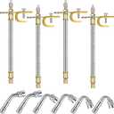 Hotop 4 Pieces Valve Stem Extension Stainless Steel Braided Extenders, 6 Pieces 45 90 135 Degree Brass Extenders for Cars Trucks Motorhome Trailer Rv Trailer Vehicle(7 Inch,Silver)