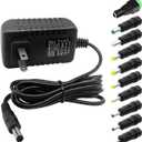 DC 24V 0.5A Switching Power Supply AC Adapter 100-240V 50-60Hz to dc 24Volt 0.5 Amp Power Cord Wall Adapter with 5.5mm x 2.5mm/2.1mm Barrel Plug & 10 Tips