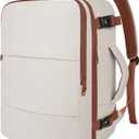 Taygeer Backpack for Women, College Backpack with Laptop Compartment & Shoe Pouch, 40l Travel Laptop Mochila Carry On Luggage, Airline Approved Personal Item Bag for Weekender Gym Hiking, Khaki White