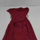 YMDUCH Women's Casual Short Sleeve Boat Neck Ruched High Split Bodycon Long Party Dress (Large, Winered)